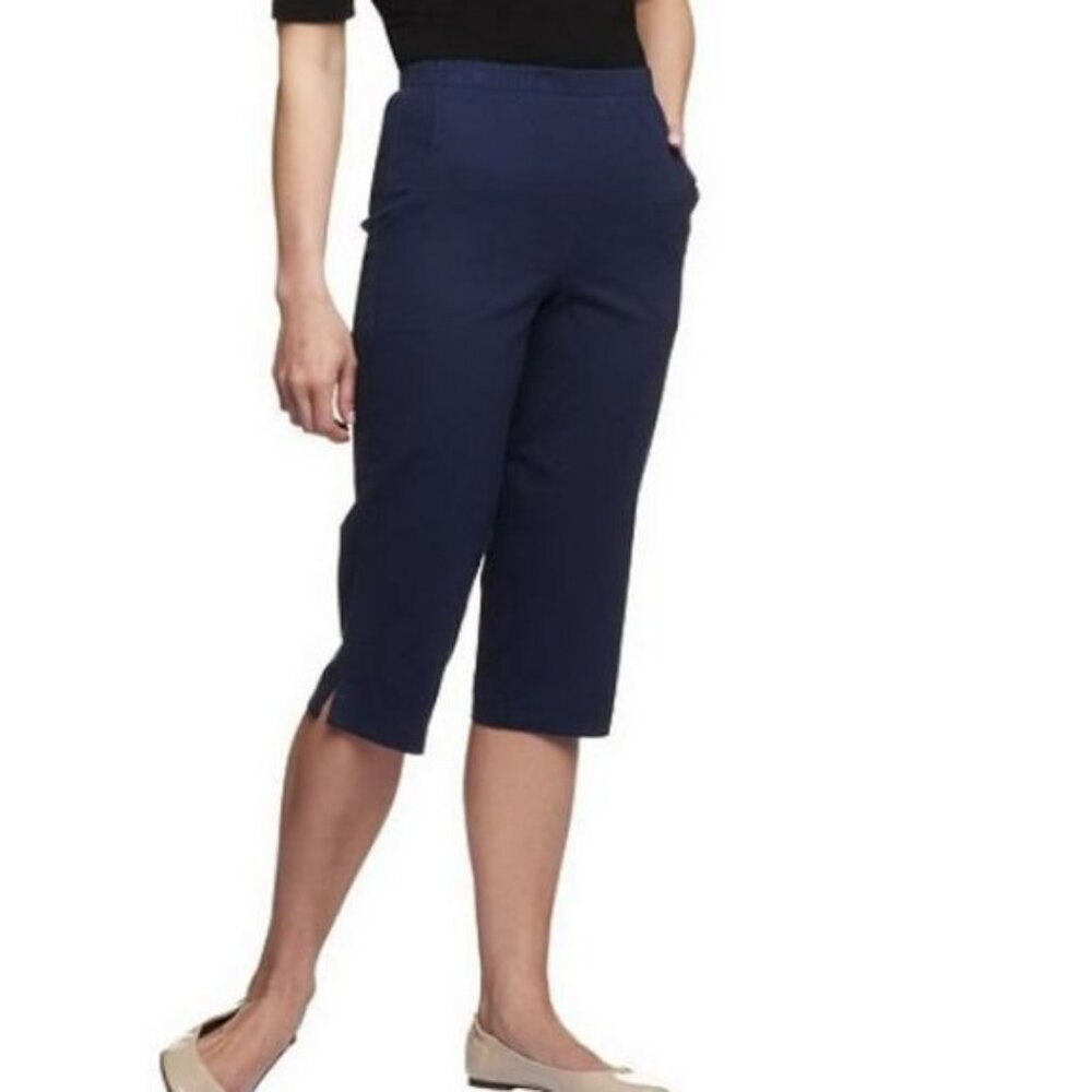 D & CO How Timeless  - A70851 - Stretch Twill 2-Pkt Pedal Pusher - Choose Color